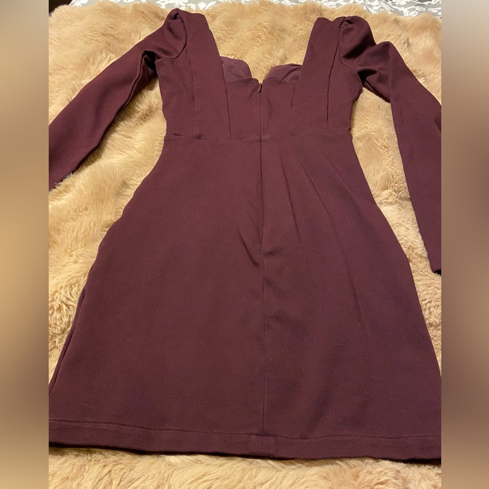 Aritzia Talula deep purple long-sleeved mini dress